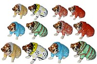 X709 Английский бульдог в одежде 3 см