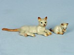 K018-2 Кошка мама с котёнком светло-коричневая