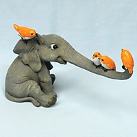 ED9712A Слон с птичками